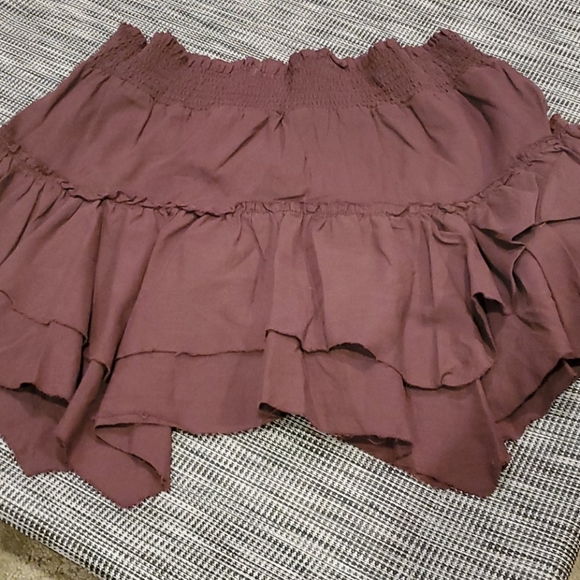 Speechless Brown Tiered Mini Skirt   L.   E - Picture 3 of 3